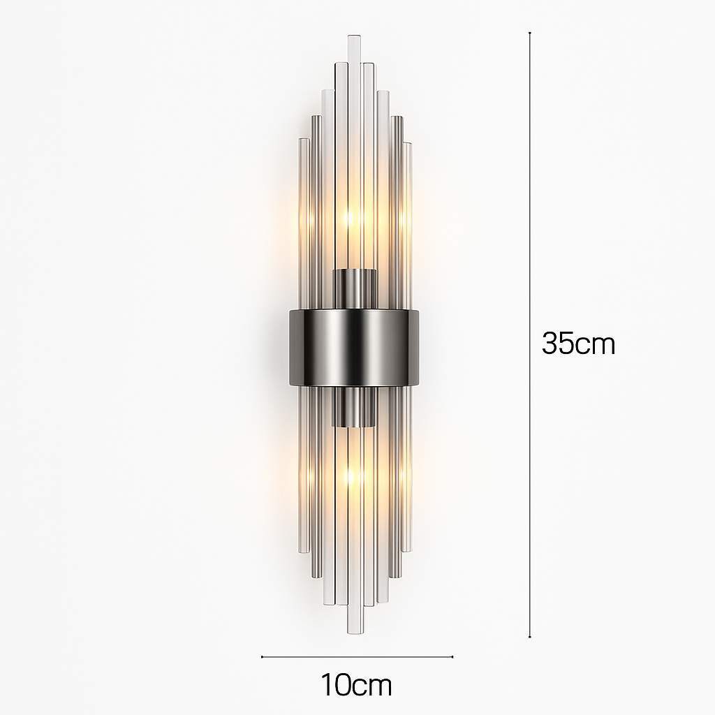 Applique murale LED en cristal clair