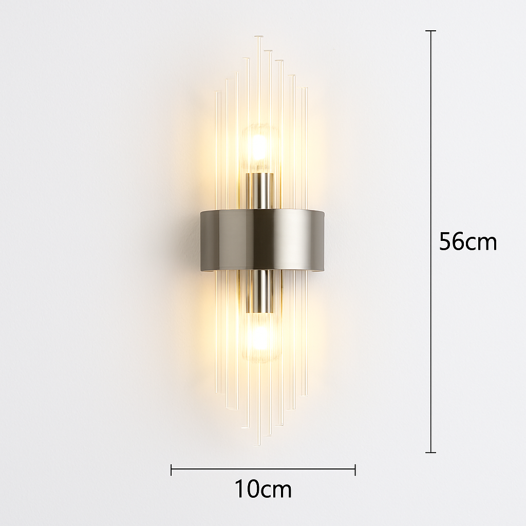 Applique murale LED en cristal clair