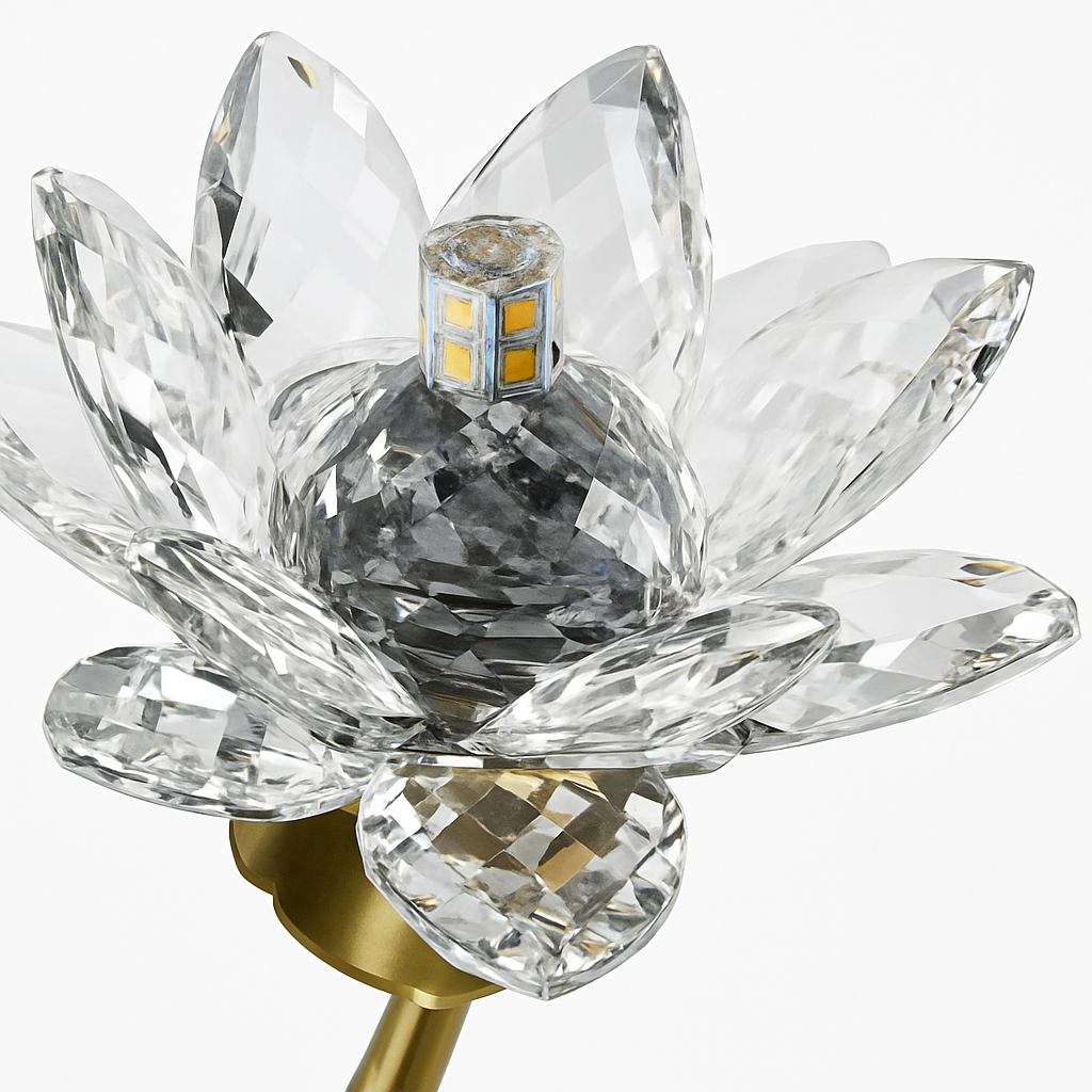 Applique murale LED en cristal de luxe en forme de lotus