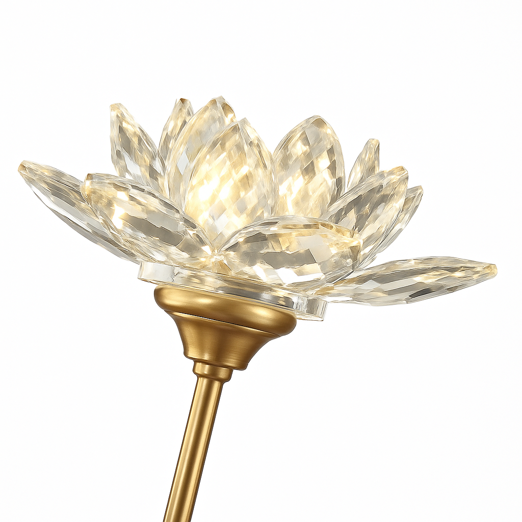 Applique murale LED en cristal de luxe en forme de lotus