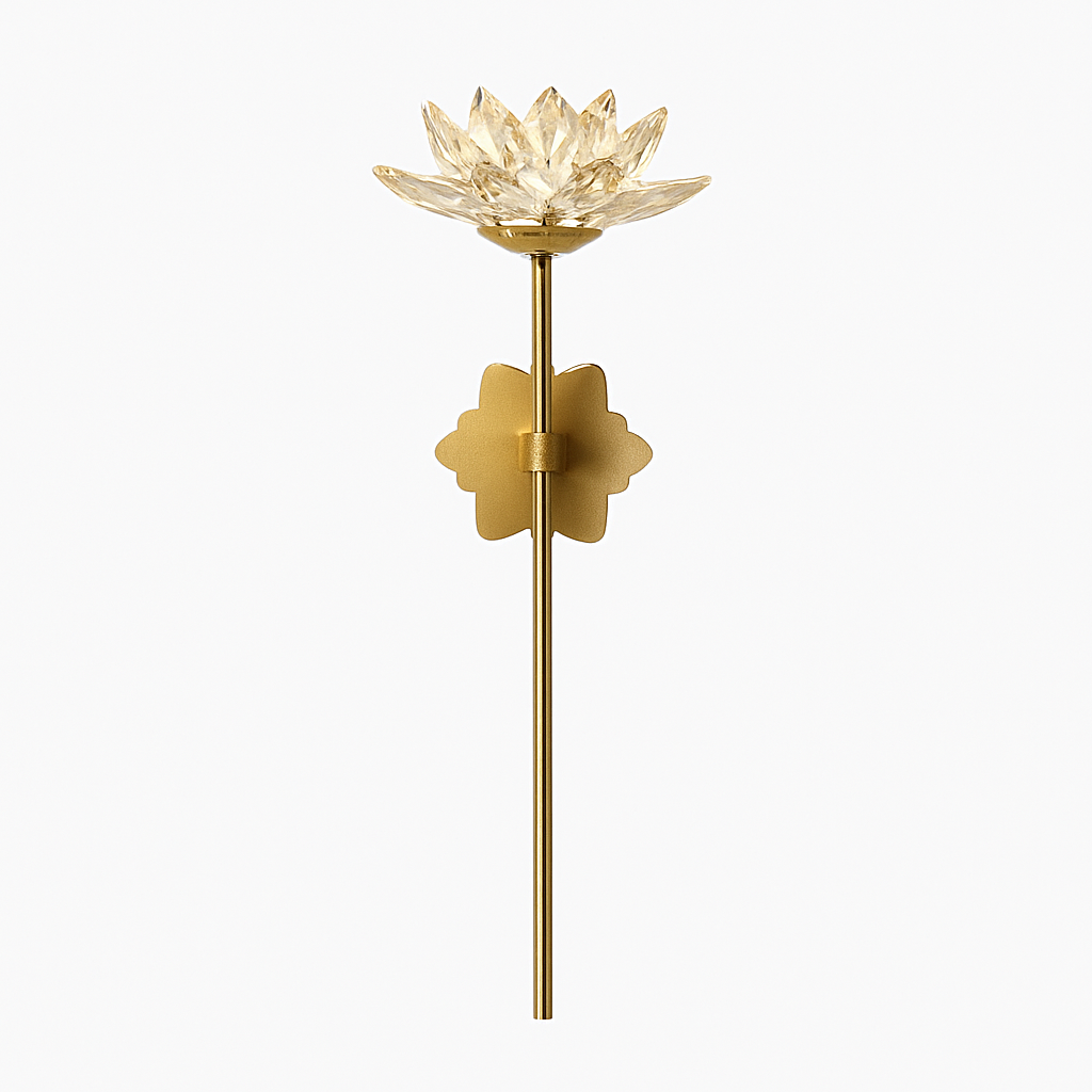 Applique murale LED en cristal de luxe en forme de lotus