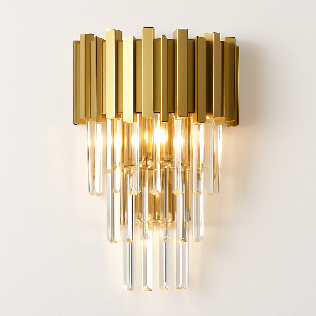 applique murale led en cristal doré design moderne pour décoration intérieure