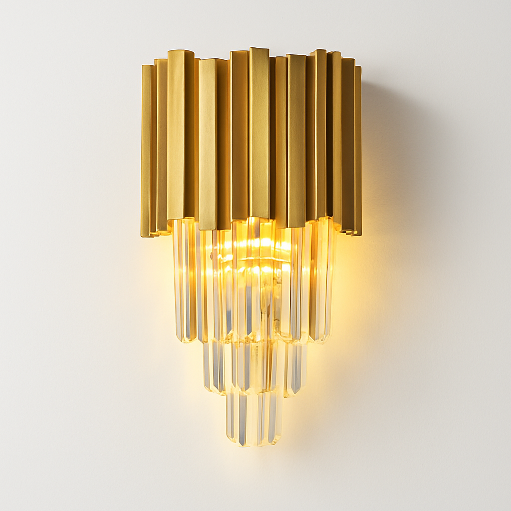 applique murale led en cristal doré design moderne pour décoration intérieure