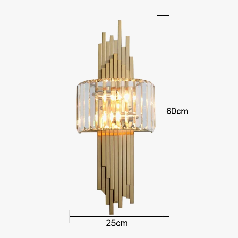 applique murale led en cristal moderne et raffinée