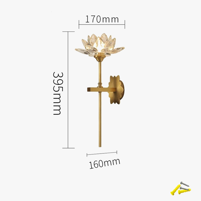 applique murale led en cristal style lotus pour décoration intérieure