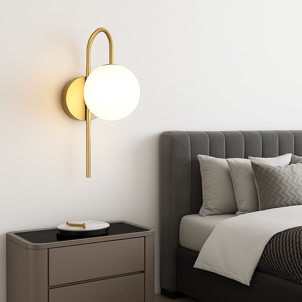 applique murale led en forme de boule de verre pour hôtel bar boutique