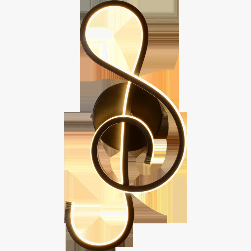 applique murale led en forme de clé de musique