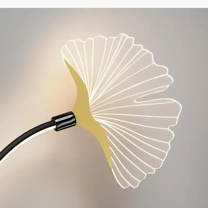 applique murale led en forme de feuille de ginkgo décorative