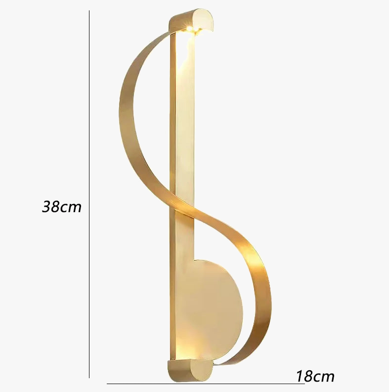 applique murale led en forme de s style nordique en cuivre