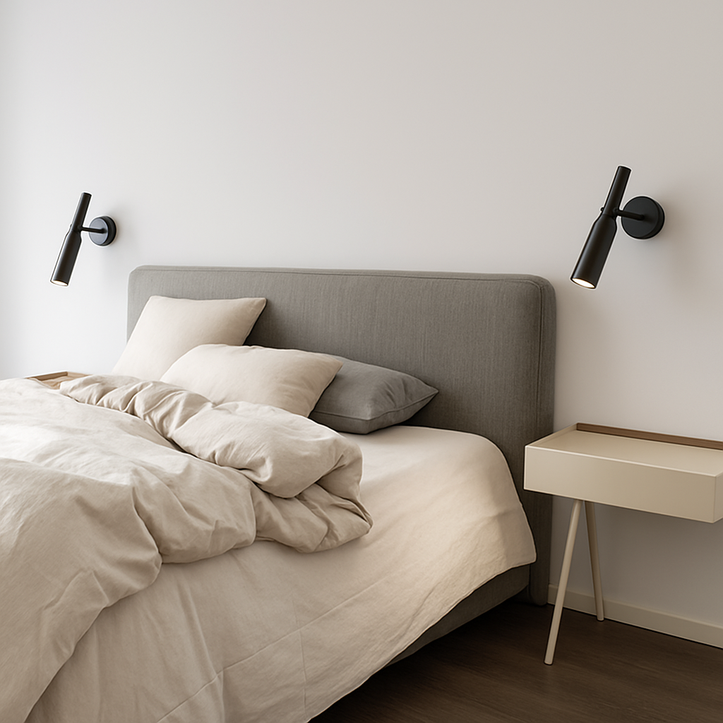 Applique murale led en laiton avec variateur rotatif pour lecture