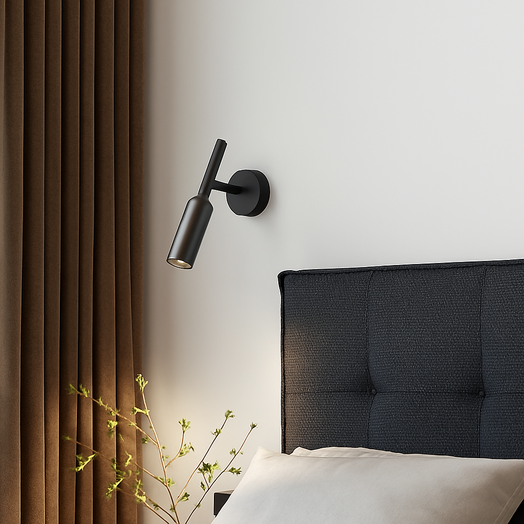 Applique murale led en laiton avec variateur rotatif pour lecture