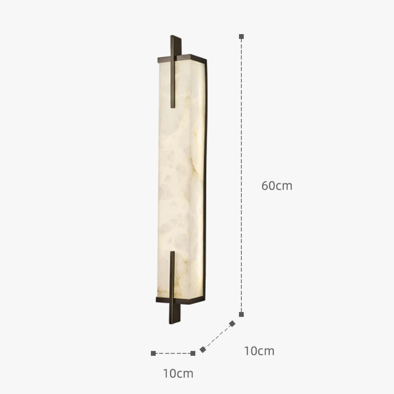 Applique murale Led en laiton doré et marbre