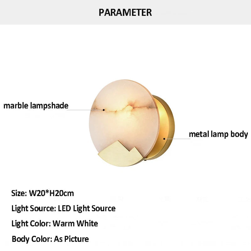 applique murale à led en marbre design minimaliste pour intérieur élégant