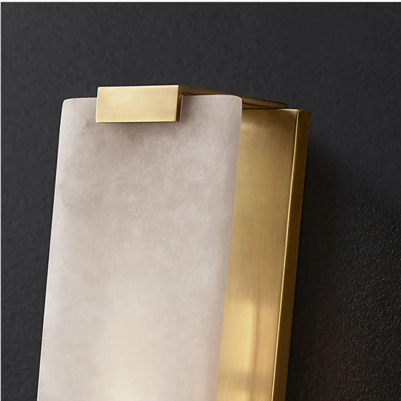 applique murale led en marbre et cuivre pour intérieur moderne