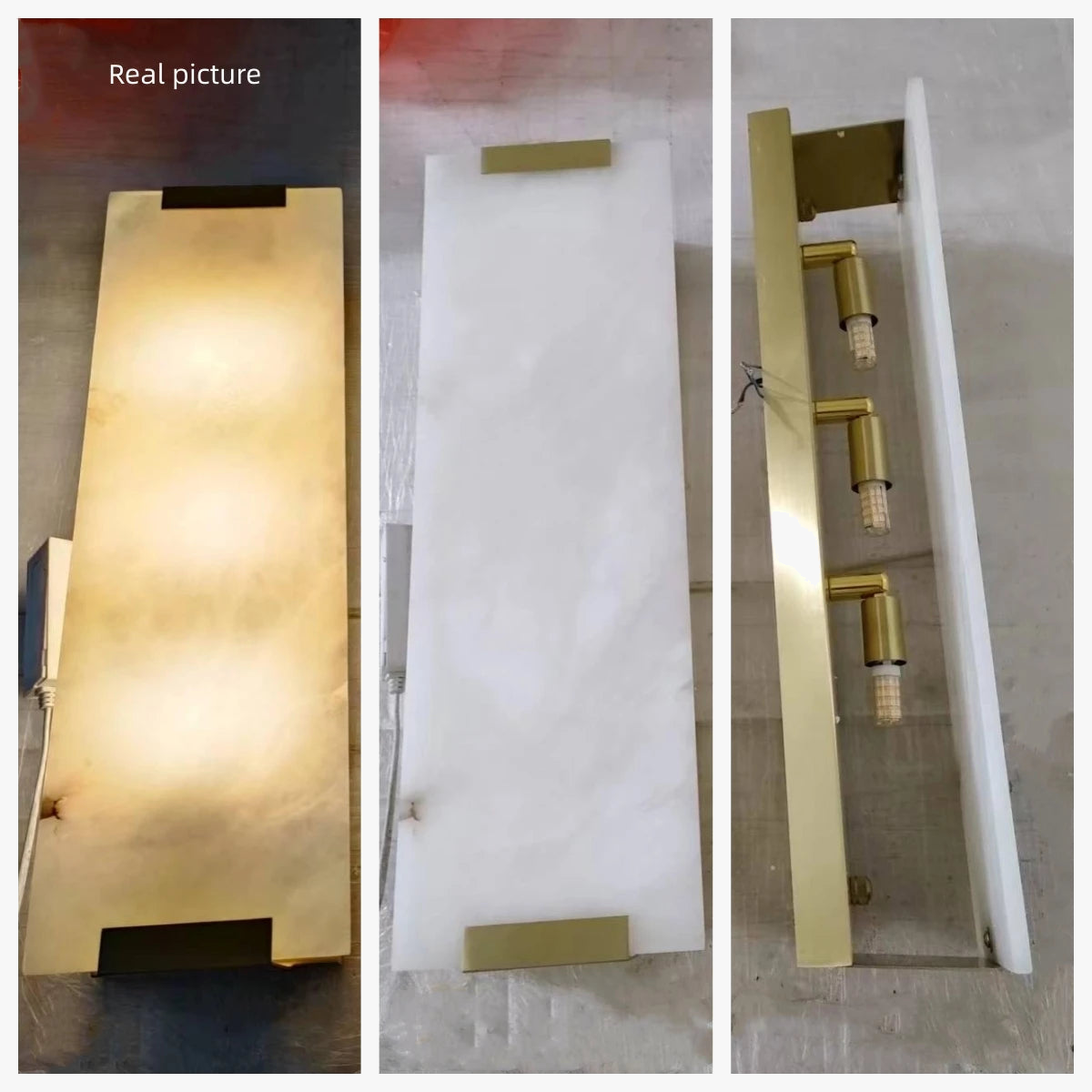 applique murale led en marbre et cuivre pour intérieur moderne