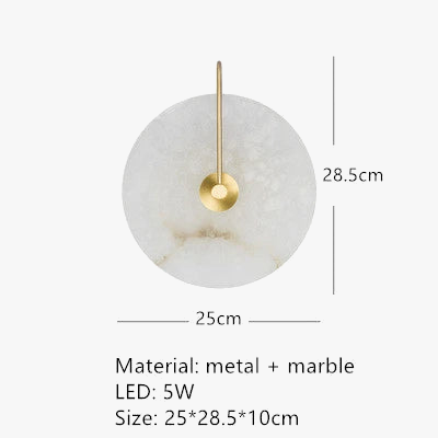 applique murale led en marbre et cuivre pour intérieur moderne