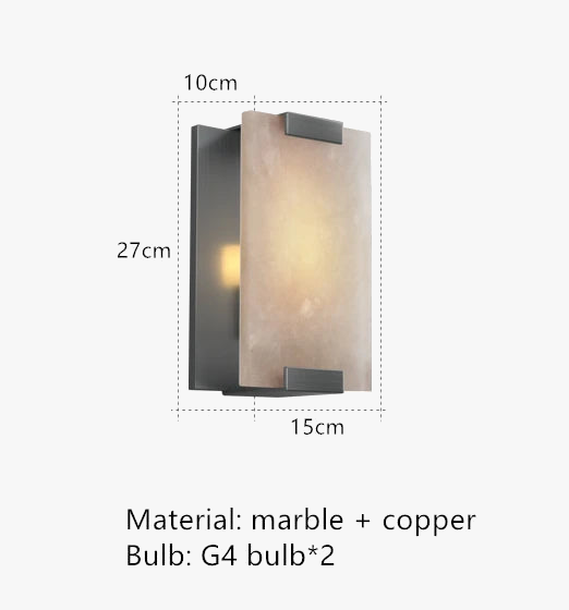 applique murale led en marbre et cuivre pour intérieur moderne