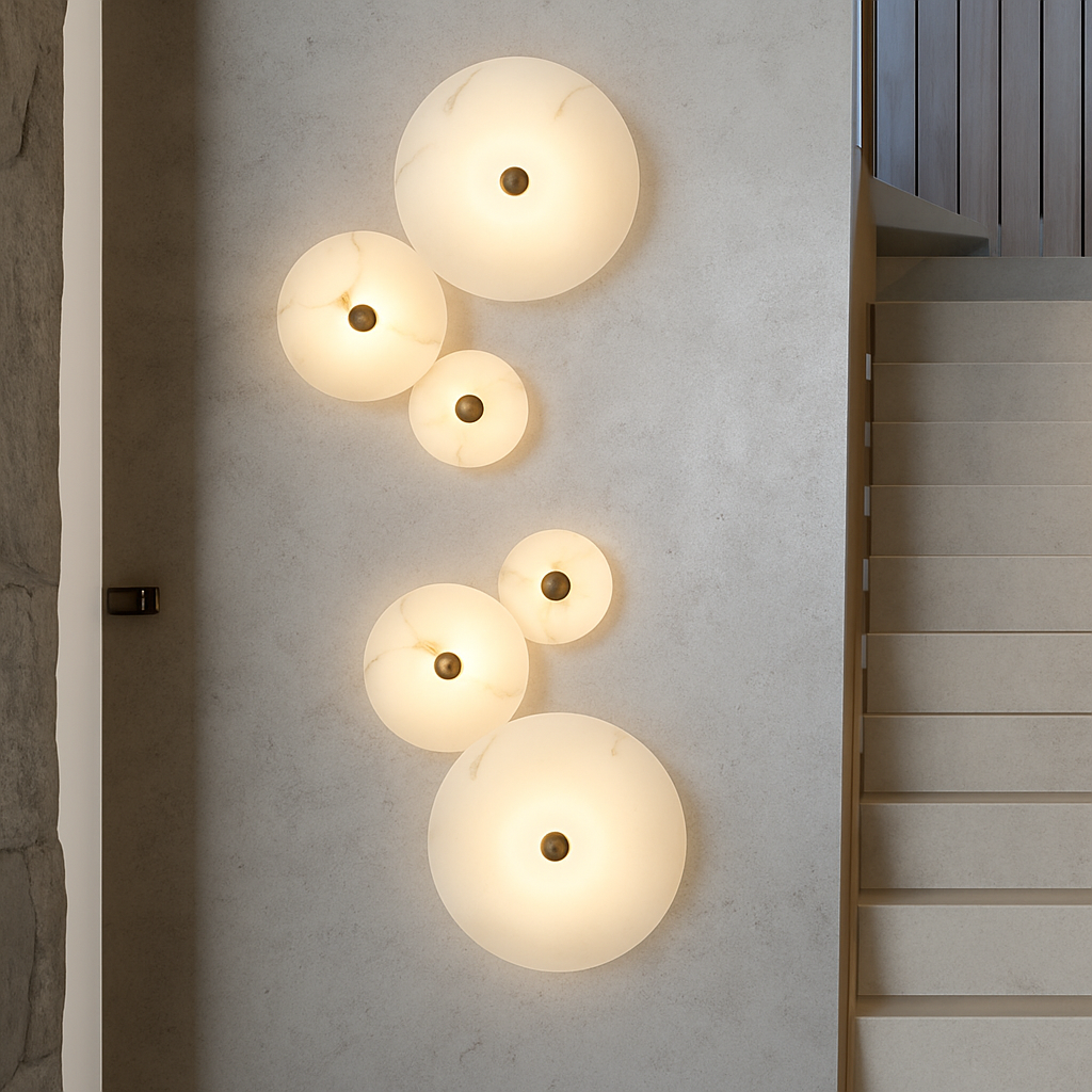 Applique murale LED en marbre naturel