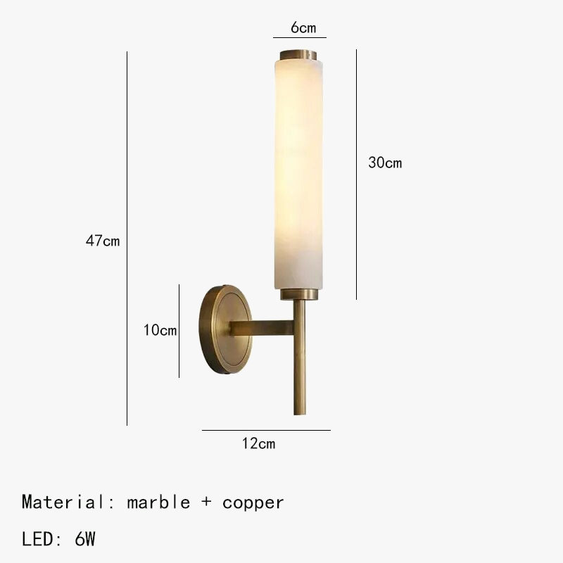 Applique murale LED en marbre naturel