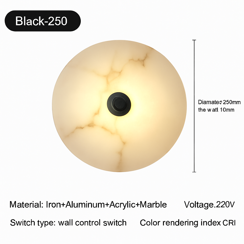 Applique murale LED en marbre naturel