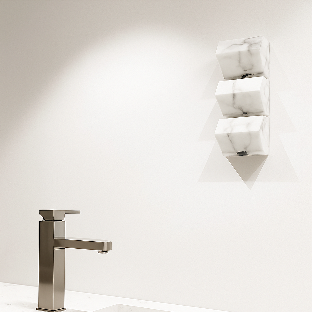 applique murale led en marbre naturel style artistique métal noir