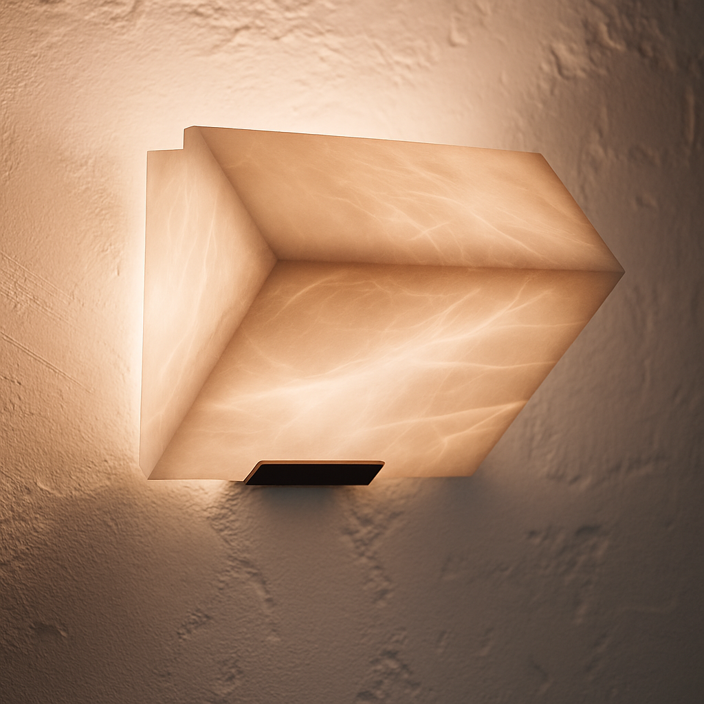 applique murale led en marbre naturel style artistique métal noir