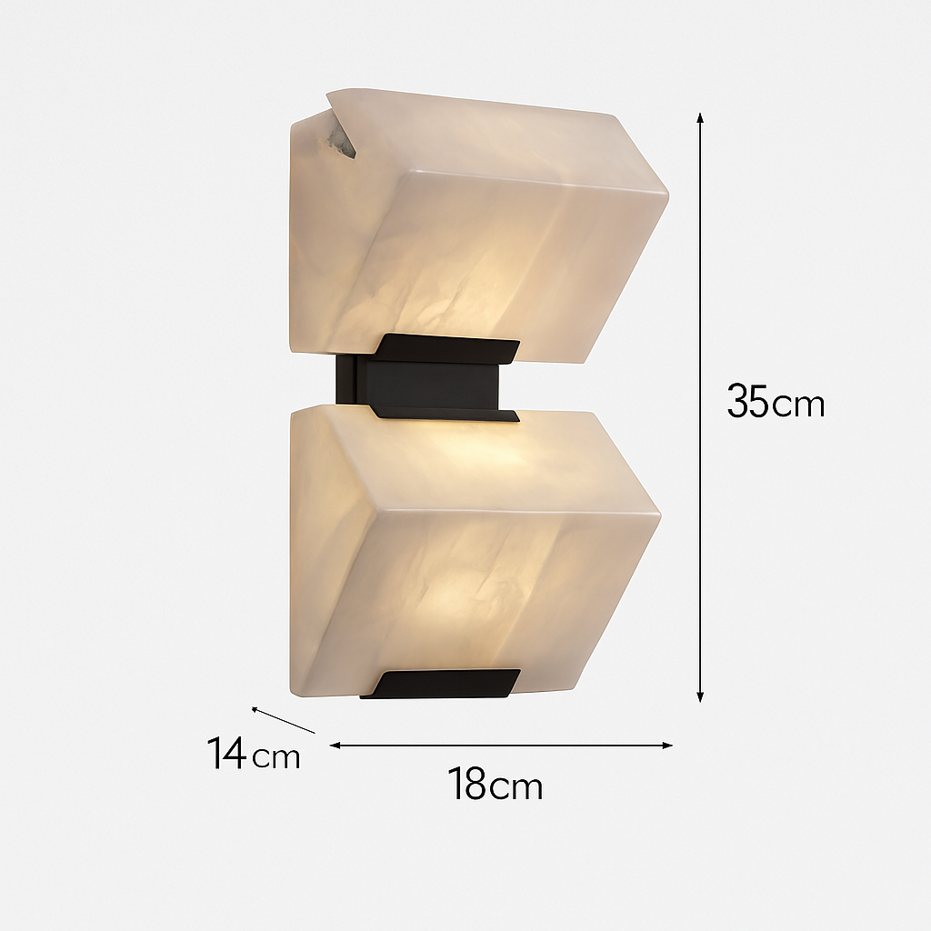 applique murale led en marbre naturel style artistique métal noir