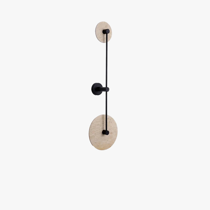 applique murale led en pierre naturelle et métal rond
