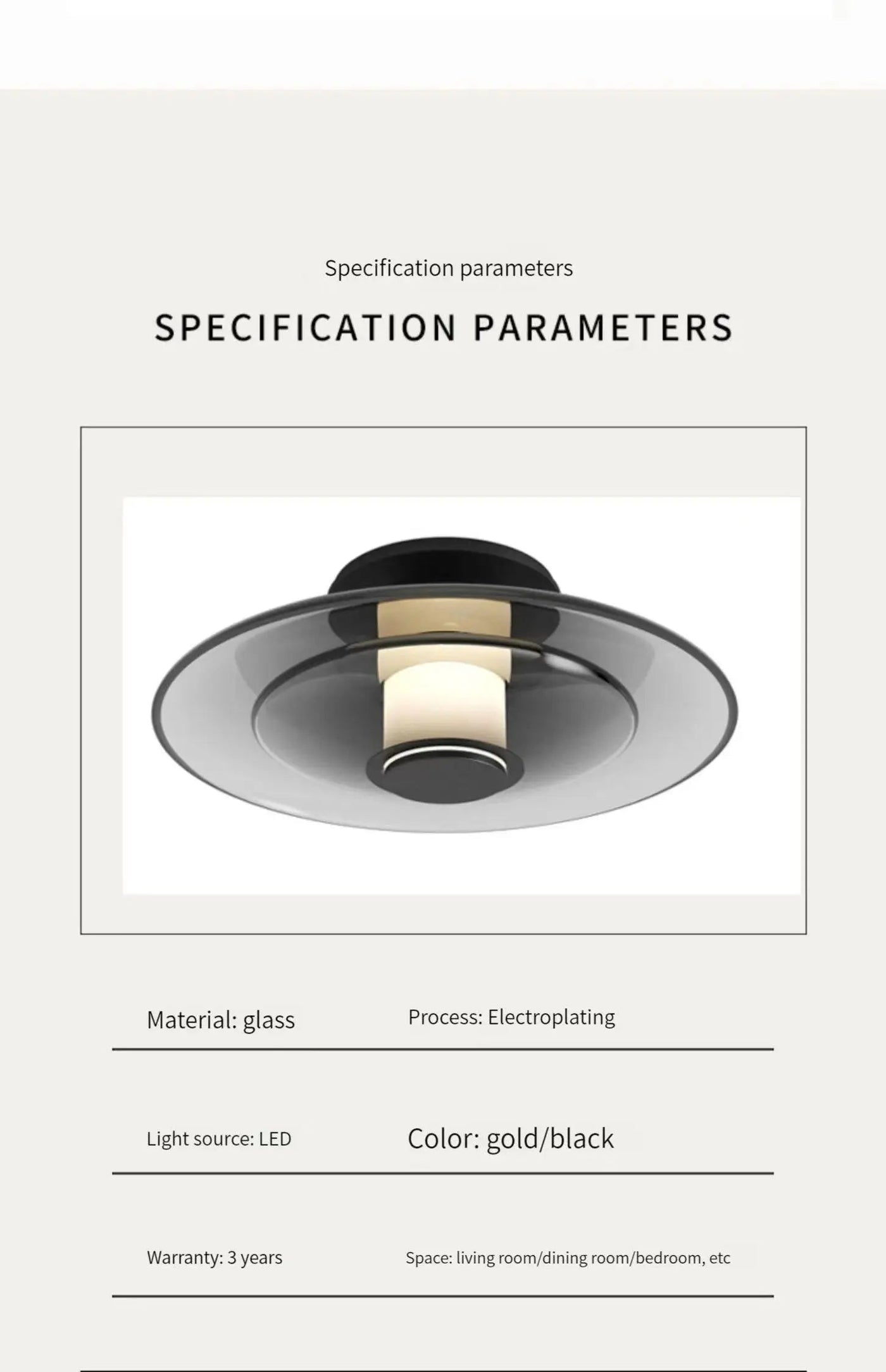 Applique murale Led en verre ambre minimaliste moderne