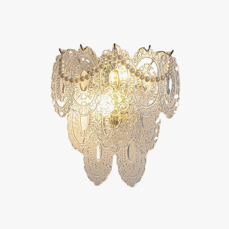 applique murale led en verre avec motifs nature luxe