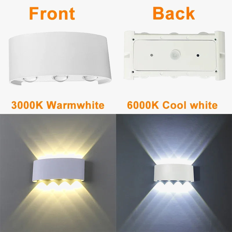 applique murale led extérieur étanche aluminium haut bas zbw0010