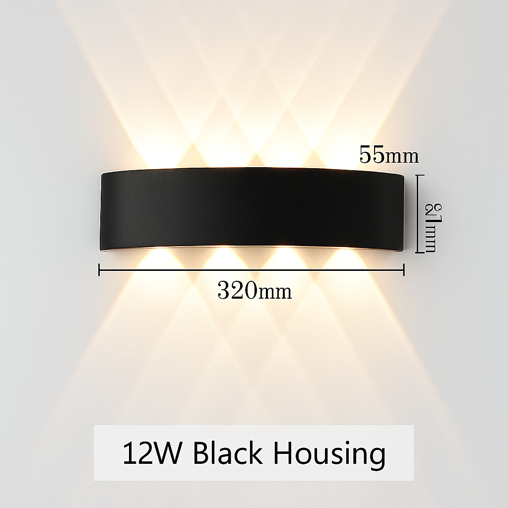 applique murale led extérieure en aluminium haute luminosité pour jardin et cour