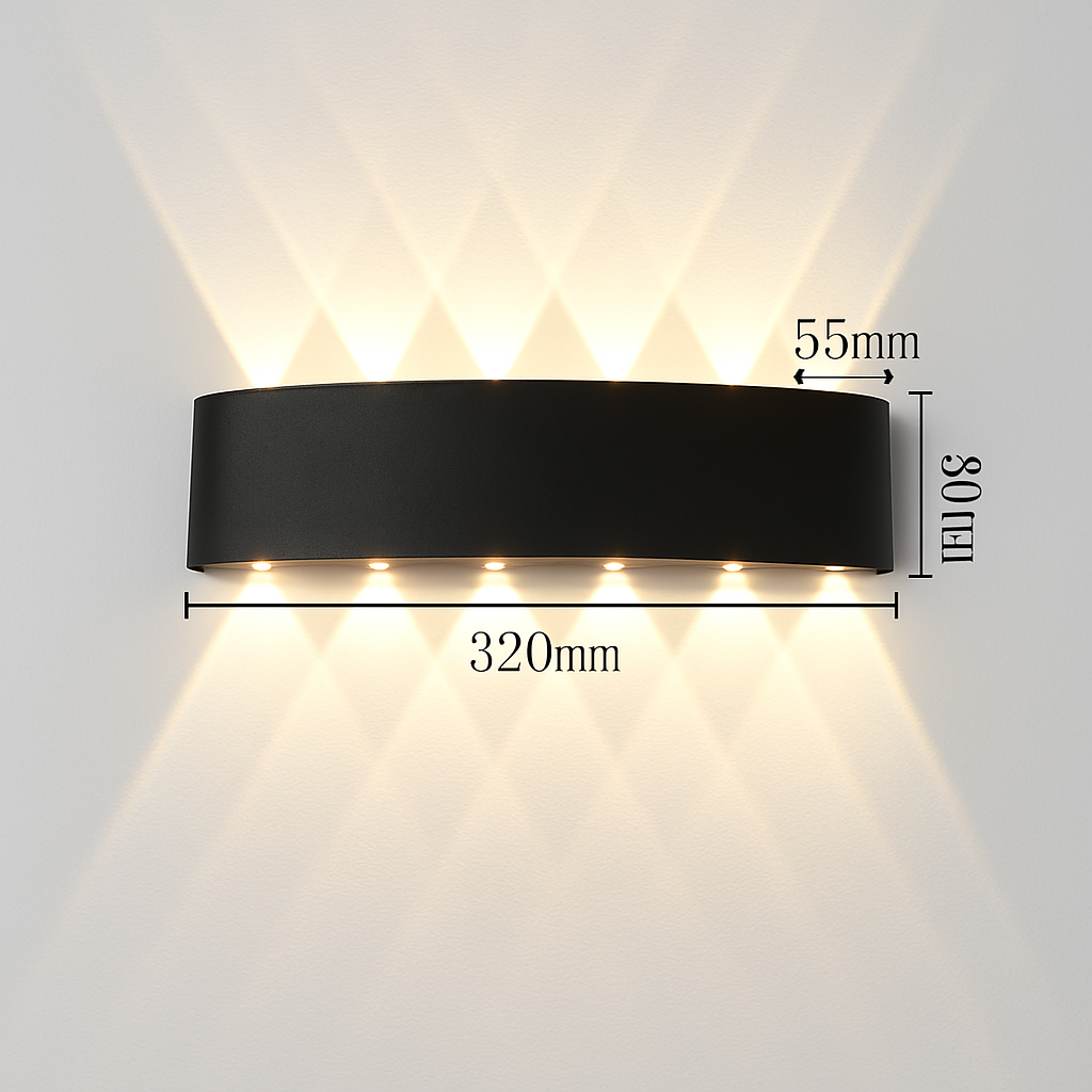applique murale led extérieure en aluminium haute luminosité pour jardin et cour