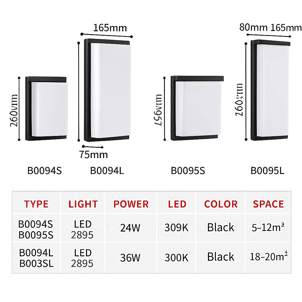 applique murale led extérieure en aluminium imperméable et décorative