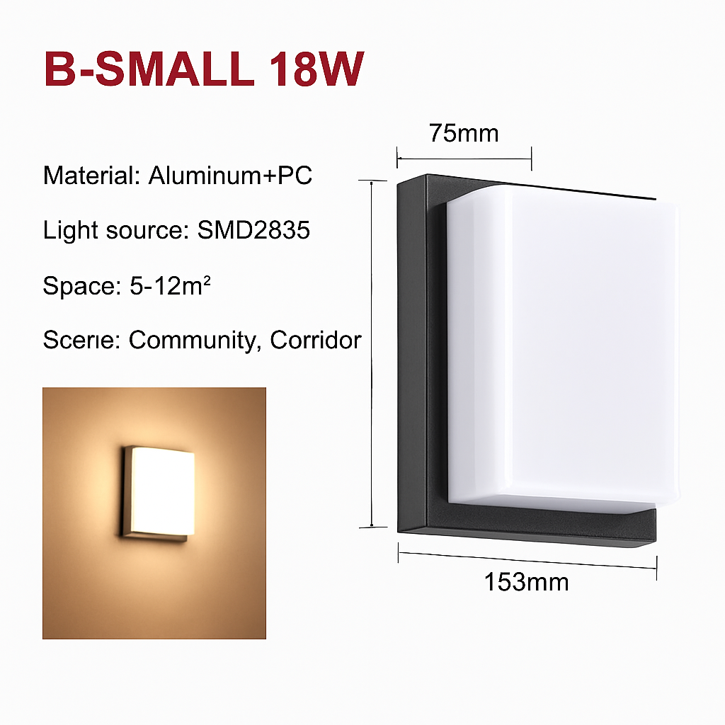 applique murale led extérieure en aluminium imperméable et décorative
