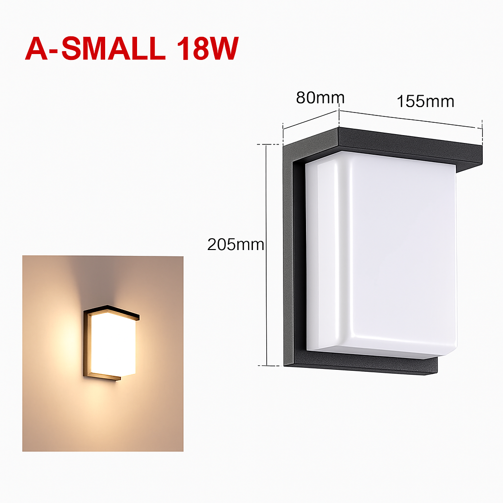 applique murale led extérieure en aluminium imperméable et décorative
