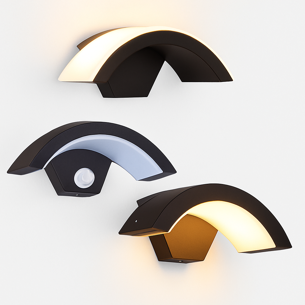 applique murale led extérieure étanche en forme de lune créative