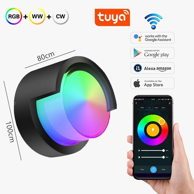 applique murale led extérieure wi-fi étanche double abat-jour aluminium acrylique