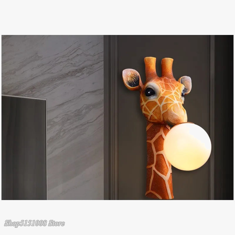applique murale led girafe dessin animé moderne enfant européen maison salon chambre