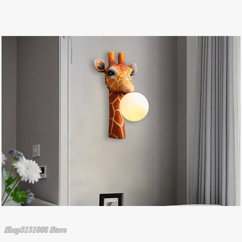 applique murale led girafe dessin animé pour enfant