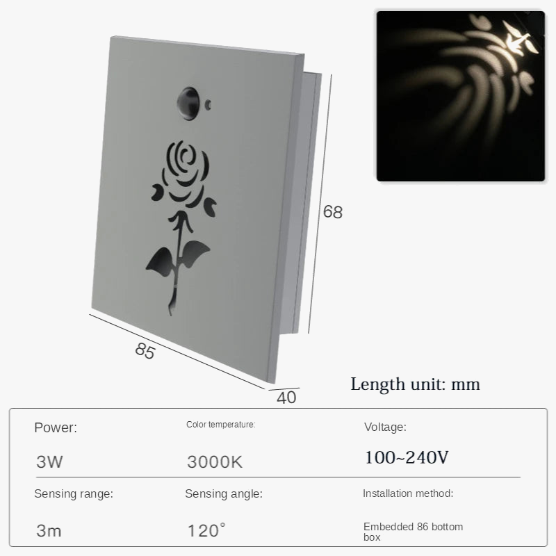 applique murale led à induction avec capteur intégré