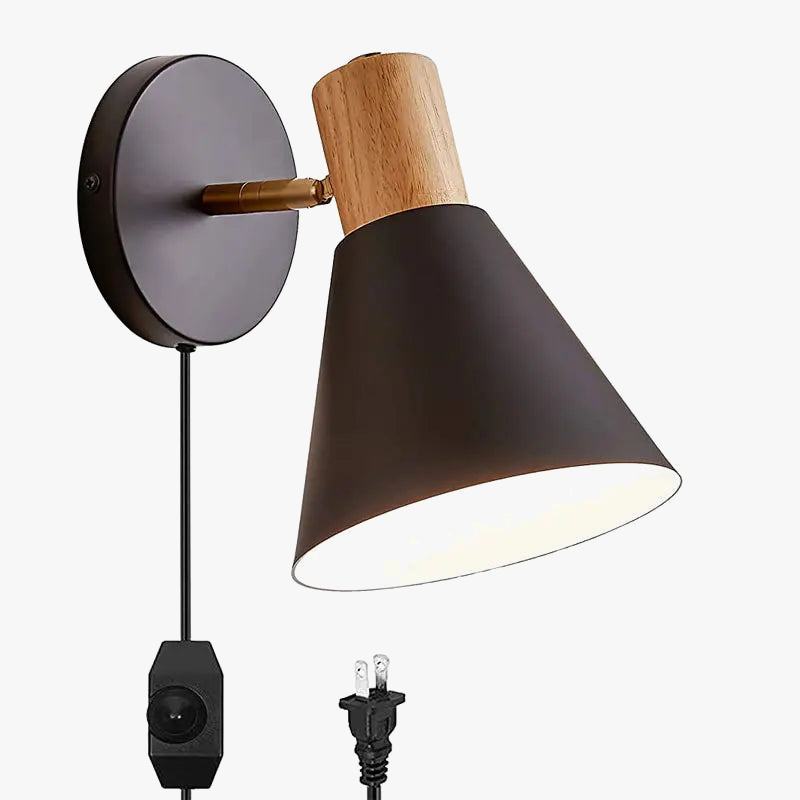 applique murale led industrielle réglable avec prise et interrupteur