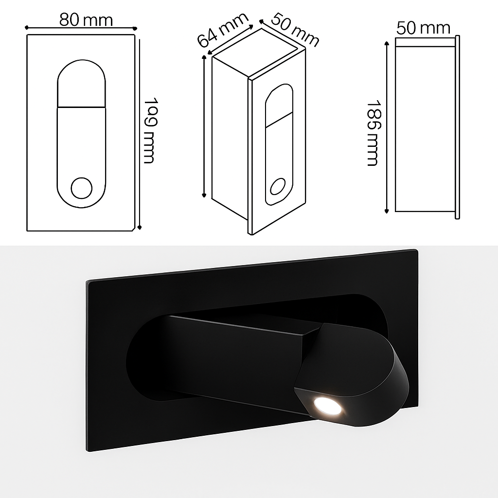 Applique murale LED intégrée nordique 3W