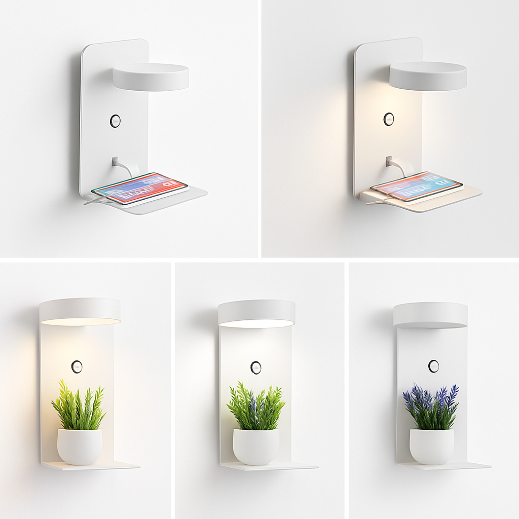 Applique murale LED lampe avec interrupteur et Port de chargement USB moderne 9W noir blanc allée chambre chevet Art éclairage décoration appliques murales