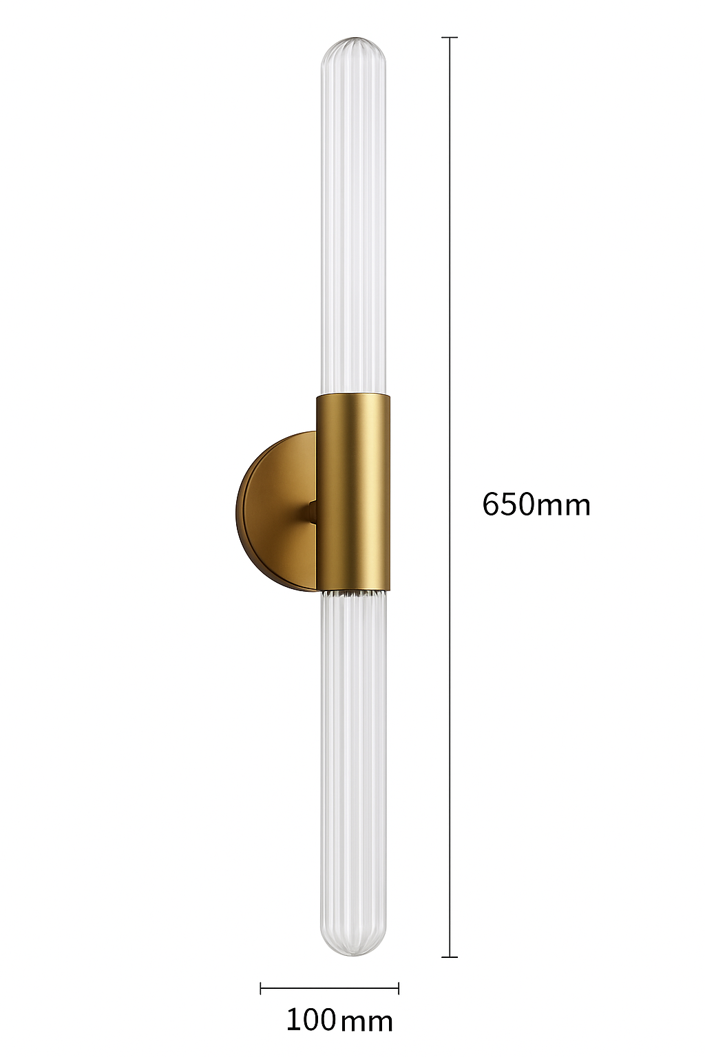 Applique murale led longue moderne en verre fer