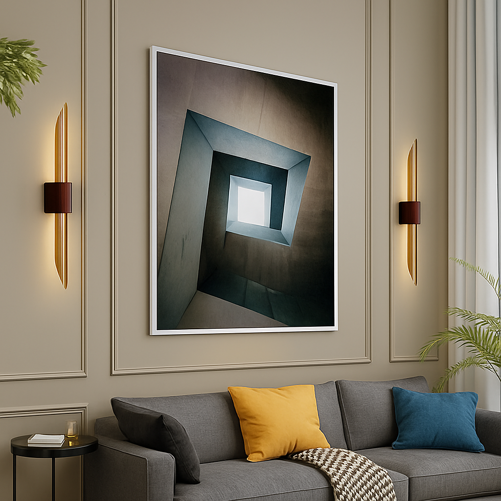 Applique murale led longue moderne en verre fer