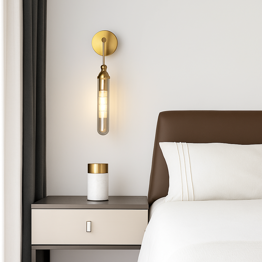 Applique murale led longue moderne en verre fer