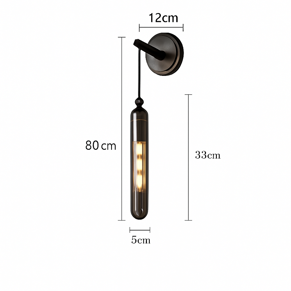 Applique murale led longue moderne en verre fer