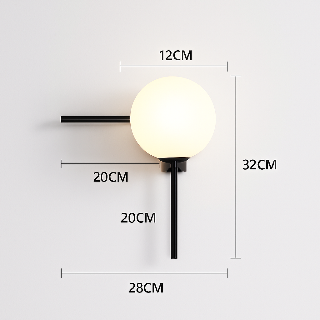 Applique murale led longue moderne en verre fer