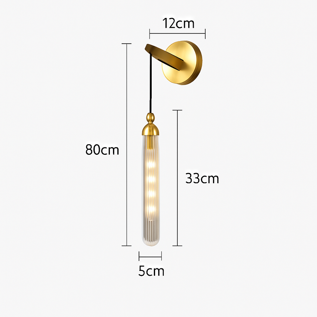Applique murale led longue moderne en verre fer